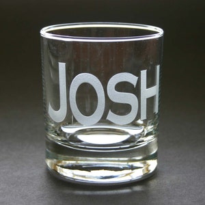 Whiskey Glasses Custom Etched Rocks Glass Personalized High Ball Weddings image 1