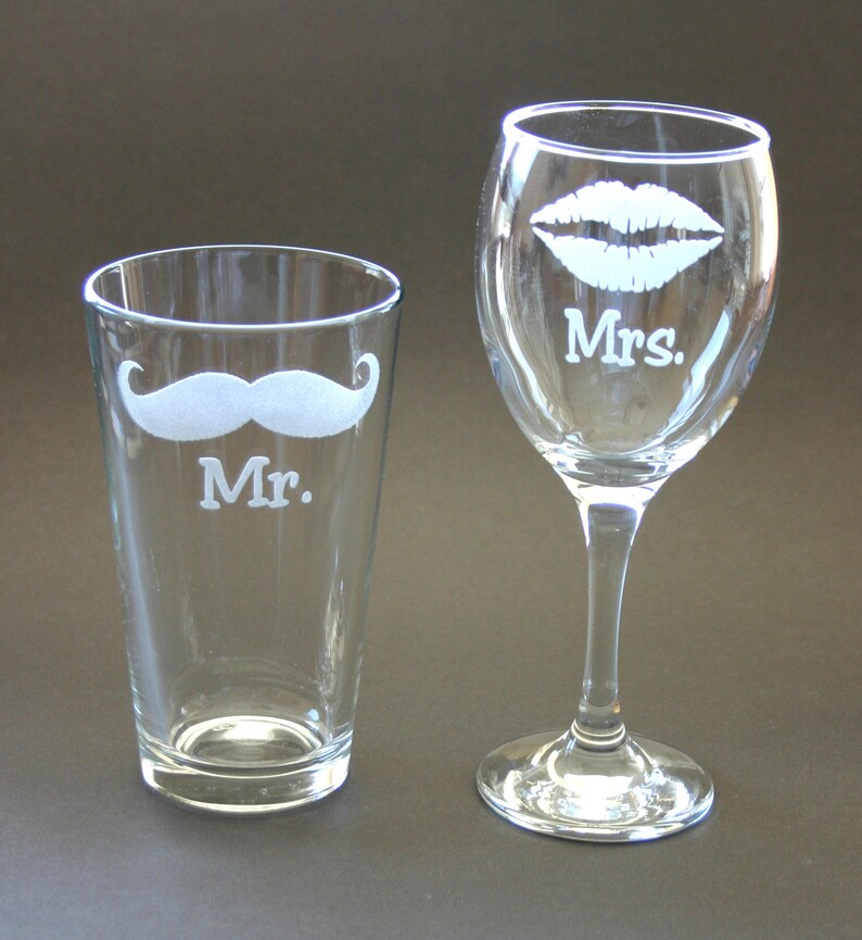 Custom Etched Glasses Engraved Goblet Beer Pint Etsy