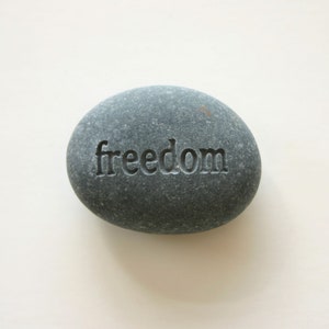 freedom Engraved Stone Worry Stone Pocket Rock