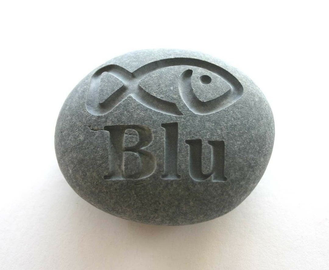Fish Memorial Stone Custom Engraved Personalized Pet Memorial Grey ...