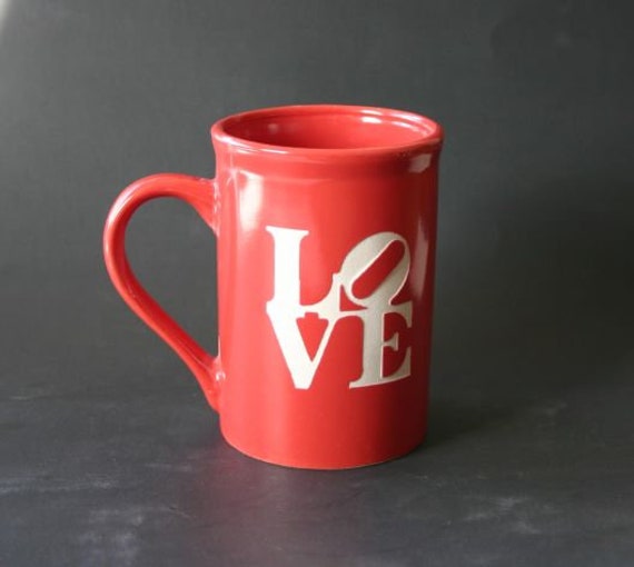 LOVE Etched Coffee Tea Cup Engraved Weddings Anniversaries | Etsy