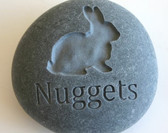 Bunny Rabbit Custom Engraved Pet Memorial Stone Rabbit Pet Loss
