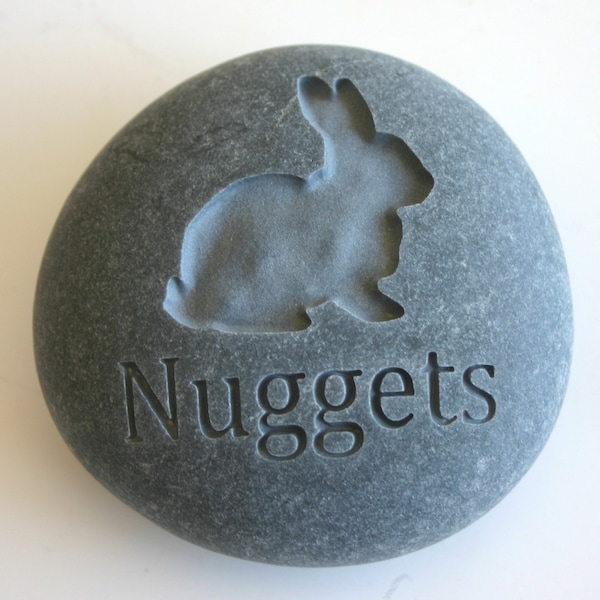 Bunny Rabbit Custom Engraved Pet Memorial Stone Rabbit Pet Loss