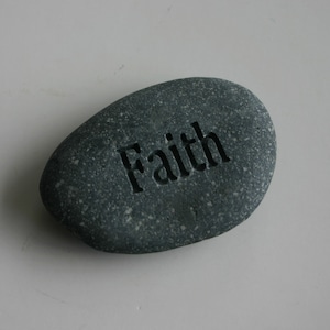 Faith Engraved Stone Worry Stone Pocket Rock Prayer Stone