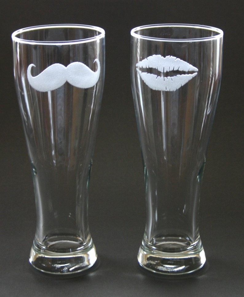 Custom Etched Pilsner Beer Glasses Engraved Personalized Etsy