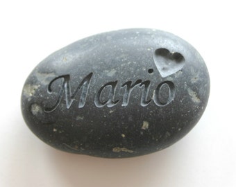 Custom Engraved Pet Memorial Grey Stone Dog Cat Pet Loss Pocket Rock