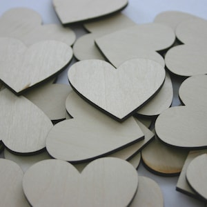 50 Laser Cut Wooden Hearts Wedding Decor