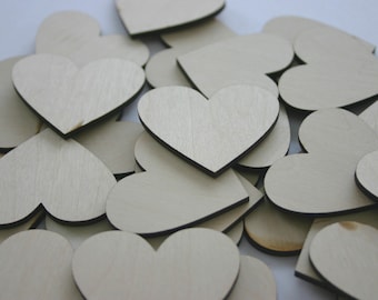 50 Laser Cut Wooden Hearts Wedding Decor