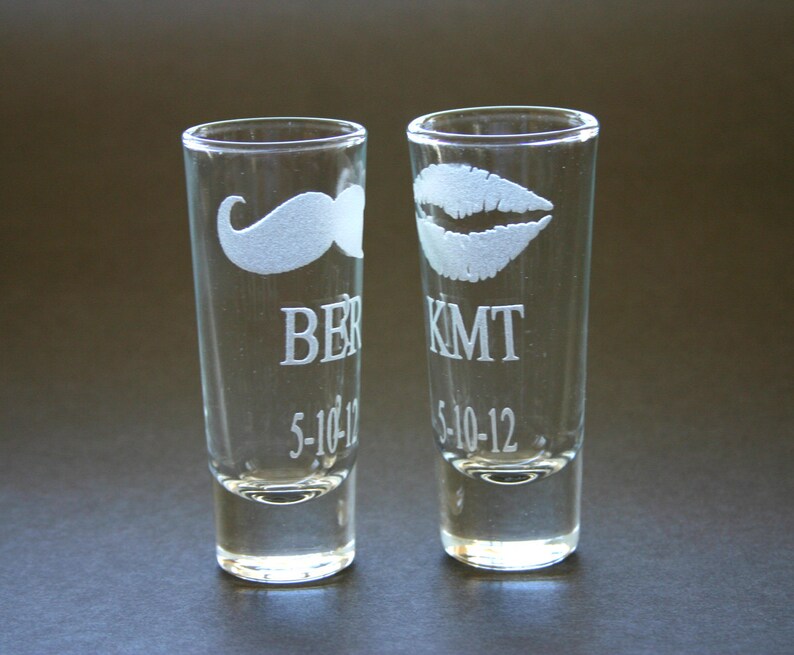 Custom Etched Shot Glasses Personalized Set of 10 Weddings His Etsy