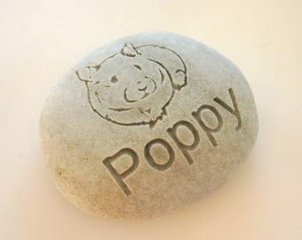 Custom Engraved Hamster Memorial Stone Pet Loss Personalized Grave Stone Marker