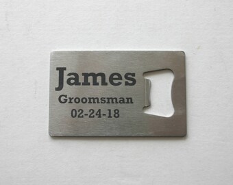 Personalized Bottle Opener Custom Engraved Personalized Groomsman Gift Wedding Gift