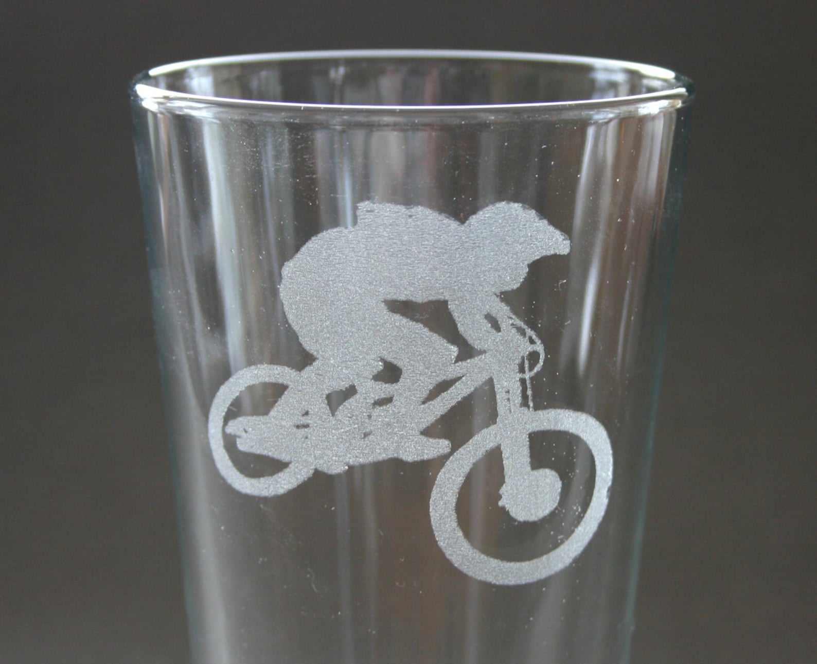 Mountain Bike Etched Pint Glass Biker Engraved Beer Glass Free Etsy