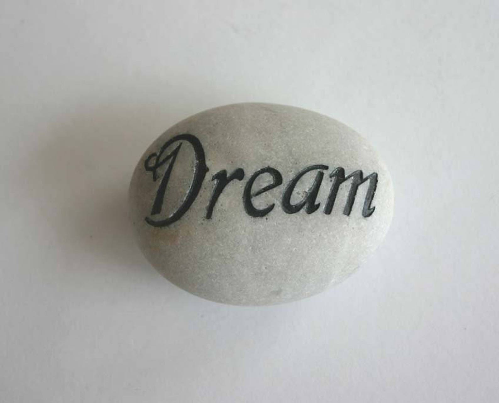 Dream Engraved White Stone Inspirational Paperweight | Etsy