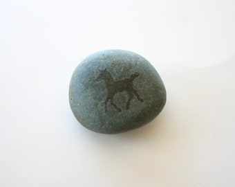 Horse Etched Stone Pet Horse Lovers Pony Pocket Rock