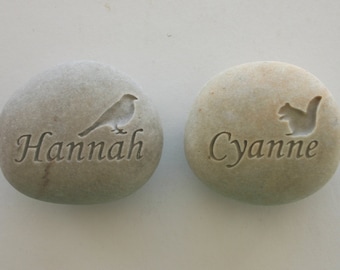 Pet Memorial Stone Custom Engraved Dog Cat Pet Loss Pocket Rock