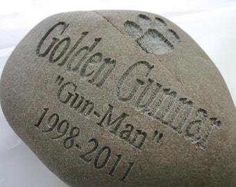Custom Engraved Pet Memorial Stone Dog Cat