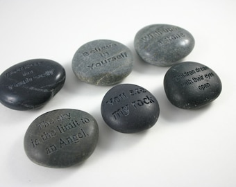 Custom Engraved Message Stone Personalized Message Name Stone Weddings