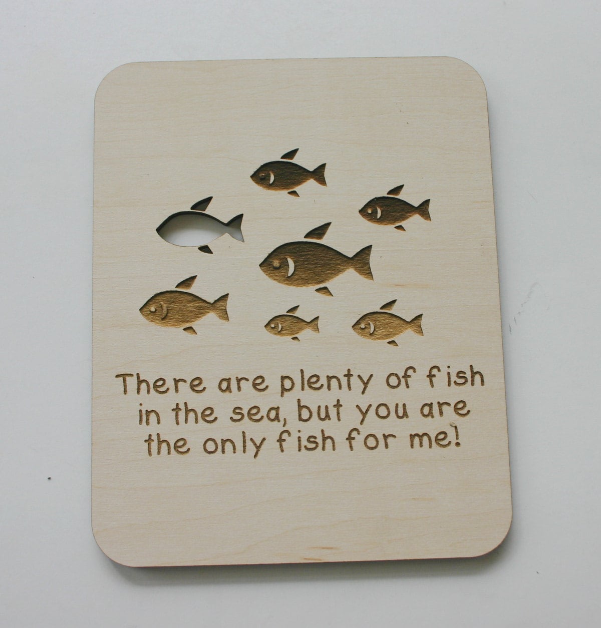 There Are Plenty of Fish in the Sea Engraved Wooden Card - Etsy