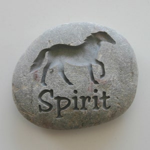 Custom Engraved Horse Memorial Stone Pet Loss River Rock Grave Stone Marker image 1