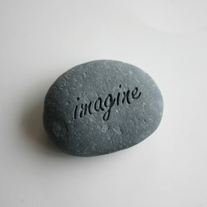 imagine Engraved Rock Inspirational Worry Stone