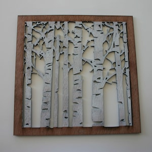 Birch Trees Wall Art Wood Tree Sign Decor