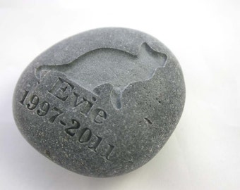 Custom Engraved Pet Memorial Stone Cat Pet Loss Grave Marker Stone