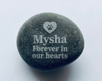 Pet Memorial Stone Pet Loss Personalized Rock Custom Engraved Sympathy Rock
