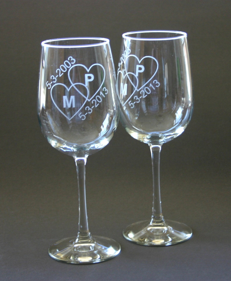 personalised wine and glass