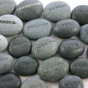 Custom Engraved Stone Worry Stone Pocket Rock Name Stone image 3