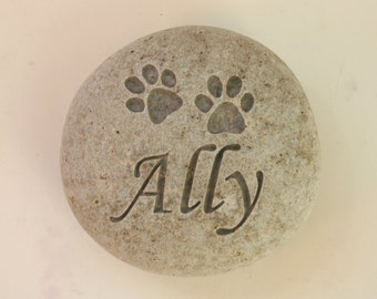 Pet Memorial Stone Custom Engraved Dog Cat Grave Marker Stone Pet Loss