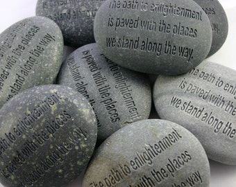 Custom Engraved Grey Stone Message Personalized Weddings Retirement