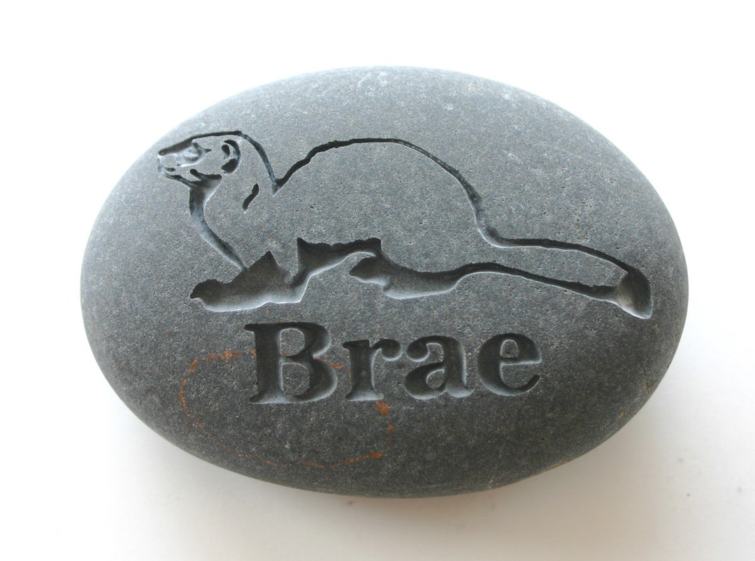Custom Engraved Ferret Pet Memorial Grey Stone Pet Loss Etsy