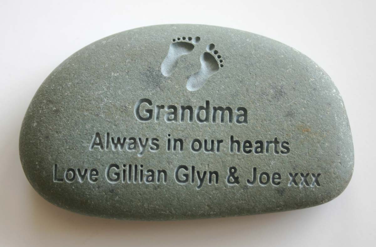 Custom Engraved Memorial Stone Personalized Rock Message Stone