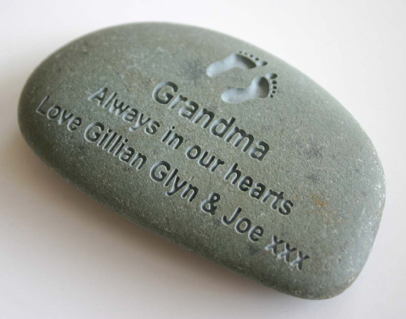 Custom Engraved Memorial Stone Personalized Rock Grave Marker Stone image 2