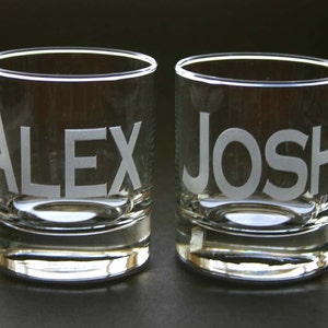 Whiskey Glasses Custom Etched Rocks Glass Personalized High Ball Weddings image 3