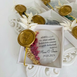 Red Gold Epoxy Magnet, Muslim Wedding Favors, Islamic Favors, Arabic Favors, Engagement Favors, Baby Shower favors, Welcome Baby Favors