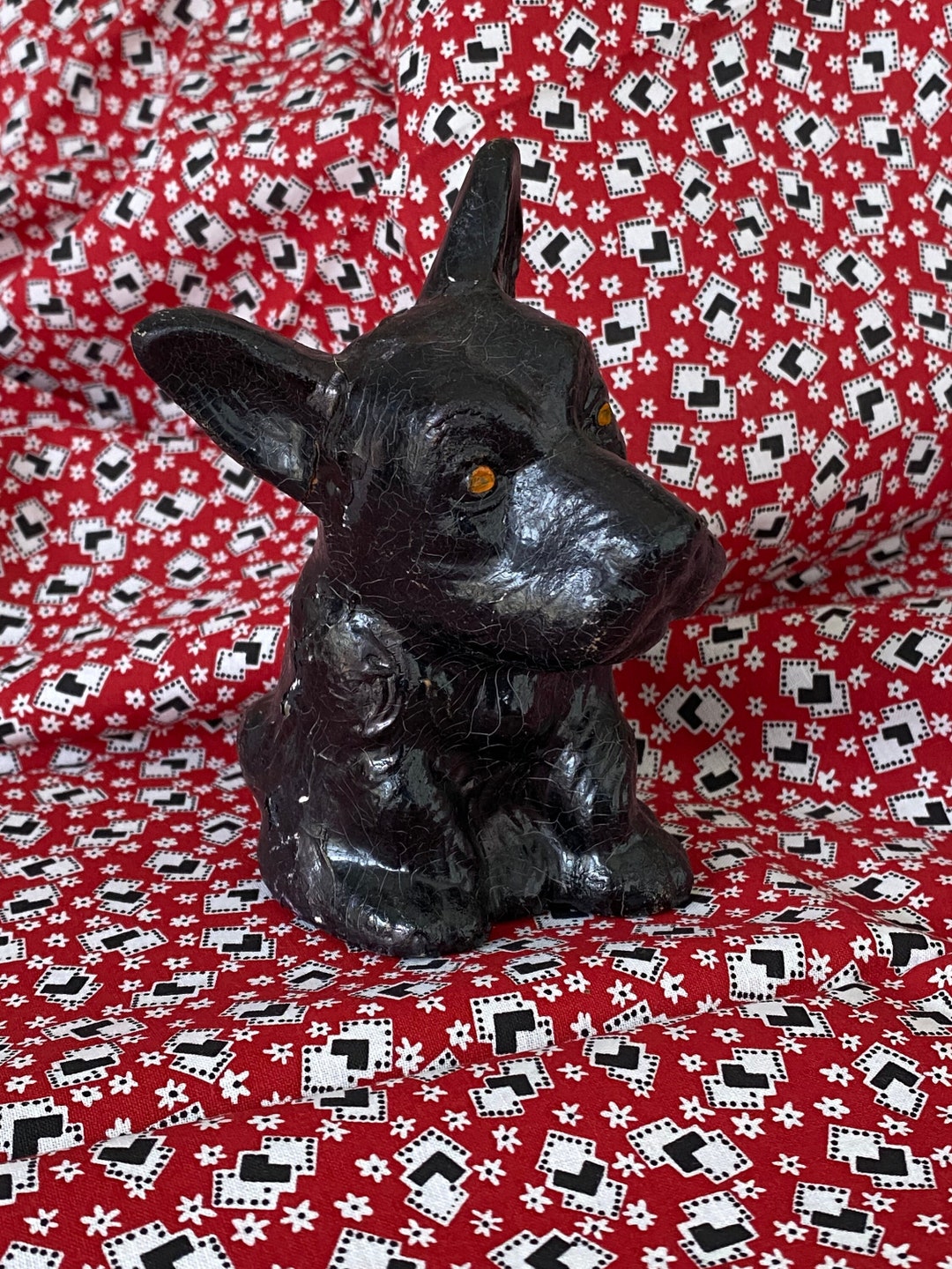 Paper Mache Scottie Bank Etsy