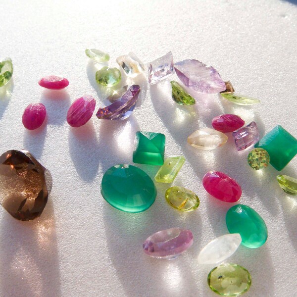 30 loose gemstones for jewelry making FREE SHIPPING