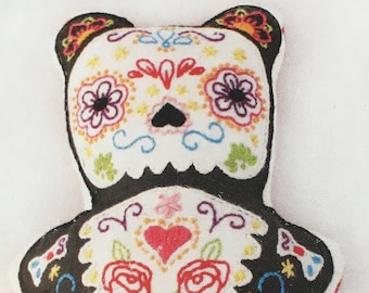 Day of the Dead Bear Stuffy Sewing Kit, Crafty Creatures sewing kit, Day of the Dead embroidery kit, kids embroidery kit, kids bear stuffy