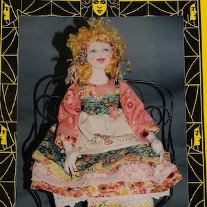 Glorya cloth doll pattern by Patti Medaris Culea, 18&quot; jointed cloth doll, Uncut complete pattern & instructions, Doll-making, handmade doll,