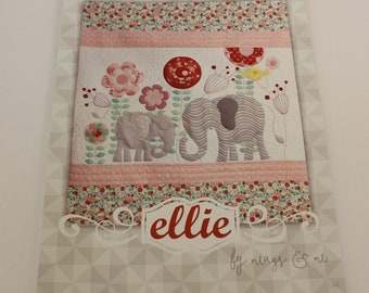 Meags & Me Ellie Quilt pattern, contemporary elephant design baby quilt pattern, Elephant quilt, contemporary youth quilt pattern, 40" x 48"