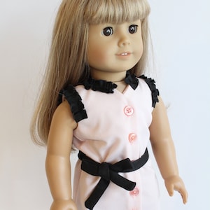 18” AG Doll Clothing, AG Girl Doll dress, Pink and black, Pink and black doll dress, ag doll dress, doll clothing fits American Girl dolls
