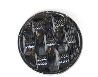 Vintage Black Plastic Belt Buckle, 1950s Fashion
