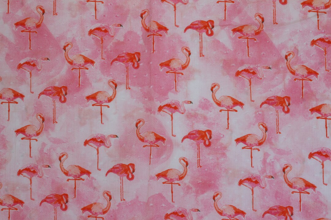 Pink Ombre Orange Flamingo Print on Cotton Clip Dot From Joanns Fabrics