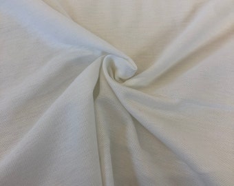 Tela de piqué de algodón blanco, retazo de tejido tubular (70" x 1,2 yardas)