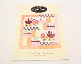 Spaziergang im Park Applikation Quilt Muster 120cm x 122cm