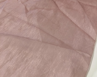Dusty Pink Sheer Organza Remnant Fabric, 5yd 3" x 44"
