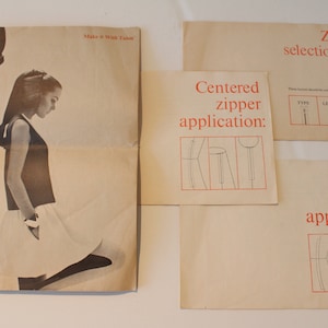 Vintage Talon Brand Zipper Sewing Guide Booklet, Vintage zipper sewing booklet, talon zipper sewing book