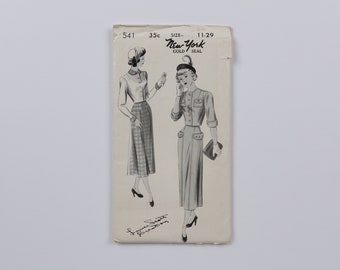 Patrón de traje de falda Louise Seat Creation de la década de 1940, talla 14