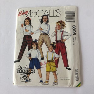 Vintage 1980&#39;s Children&#39;s Clothing pattern, McCall&#39;s 3895, 1980&#39;s children&#39;s wardrobe, vintage sewing pattern, 80s kid fashion, Size 4